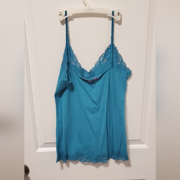 12$30 💚💙smart set base layer lace trim tank/camisole/cami - sz XL - light teal - Picture 2 of 7